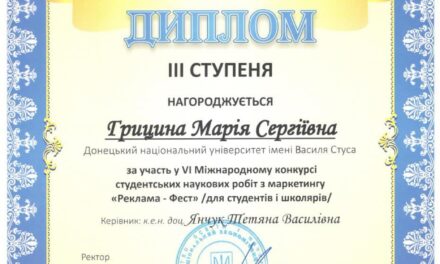 Здобувачка економічного факультету Марія Грицина – переможниця VI Міжнародного конкурсу студентських наукових робіт із маркетингу «Реклама – Фест»