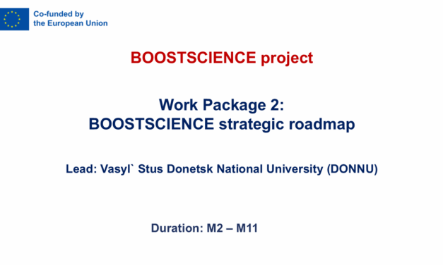 Представники ДонНУ імені Василя Стуса взяли участь у першій онлайн-зустрічі міжнародного проєкту BOOSTSCIENCE програми Erasmus+ KA2